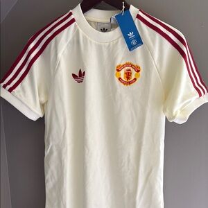 (NEW) Adidas Manchester United Retro Cream T-Shirt